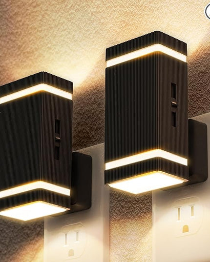 DORESshop Led Night Lights Plug into Wall [2 Pack], 1W 3000K Dimmable Night Light from 0LM to 100LM for Bathroom Hallway Bedroom Kids Room Stairway