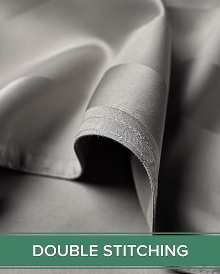 Pure Bamboo Twin Sheets, Genuine 100% Organic Viscose Derived from Bamboo Bed Sheet Set, Luxuriously Soft & Cooling, Double Stitching, 2 Year Quality Promise (Twin, Jacquard Silver)