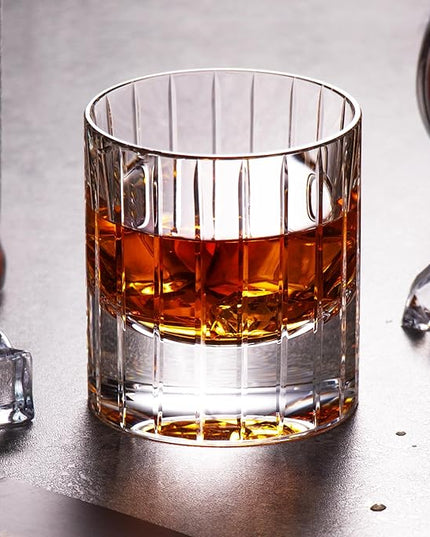 KAMMAK Crystal Whiskey Glasses Set of 2, Handcrafted 6.43oz Old Fashioned Glasses Stemless, Luxury Hand Blown Cocktail Glasses, Scotch Cup for Women, Men Gift for Bourbon Barware, Home Bar