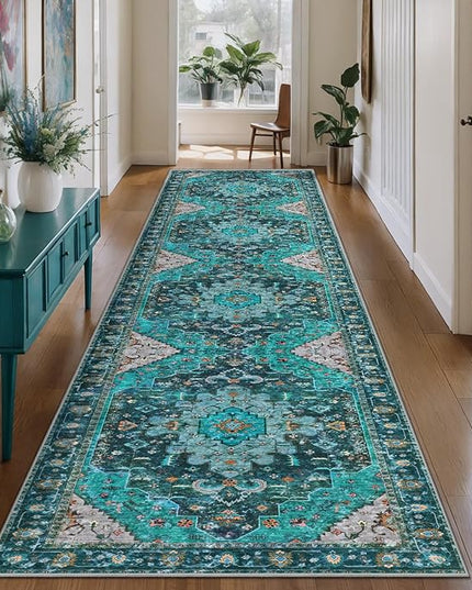 Ciicool 3x10ft Hallway Non Slip Rug, Washable Runner Rug Soft Pet Friendly Indoor Floor Long Carpet Low Pile Rug for Bathroom Kitchen Living Room Bedside Entryway
