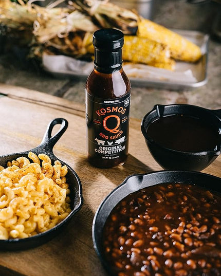 Kosmos Q Original Competition BBQ Sauce, Sweet and Smoky Barbecue Sauce for Ribs, Pulled Pork, Brisket, Chicken & More, Award-Winning Competition Recipe with Brown Sugar, Ketchup & Worcestershire, 15.5 Oz Bottle