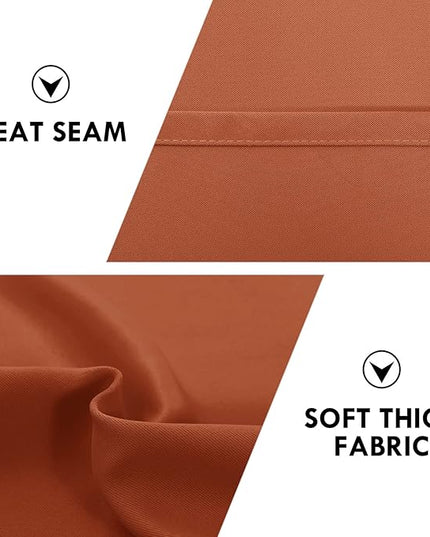 DWCN Blackout Curtains Thermal Insulated, Energy Saving & Noise Reducing Bedroom and Living Room Curtains, Burnt Ochre, W 42x L 72 Inch, Set of 2 Rod Pocket Curtain Panels