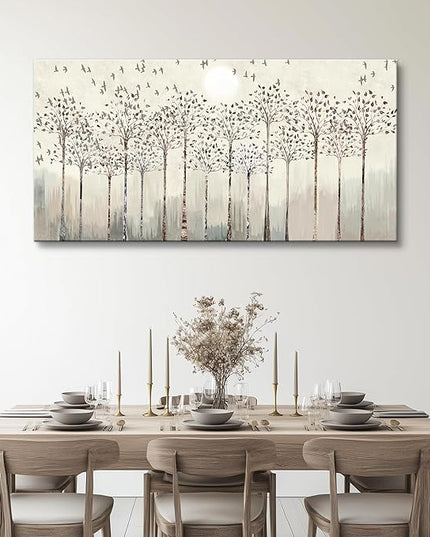 Canvas Wall Art for Living Room Trees and Birds Abstract Paintings kitchen Wall Decor Office Canvas Prints Artworks Pictures Wall Decorations for Bedroom,Large size Fashion Modern Home Decoration