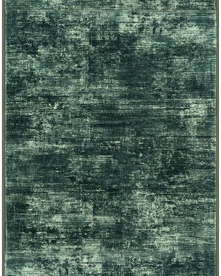 IOHOUZE Abstract Runner Rug 3x10 Ft Washable Runners for Hallways, Non Slip Kitchen Runner Printed Faux Wool Entryway Runner Indoor, Modern Abstract Floor Carpet for Hall Bedroom, Dark Green