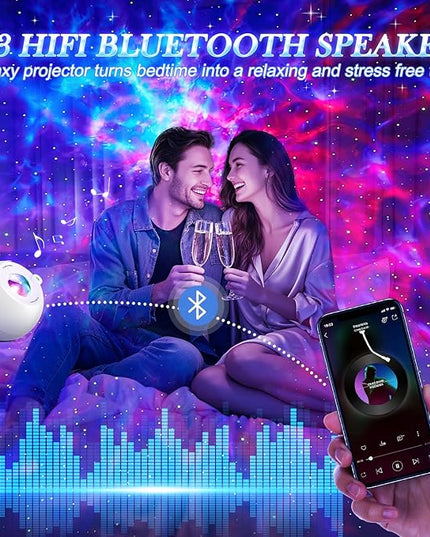 Star Projector Galaxy Light Projector ,15 Colors Star Lights for Ceiling Projector, 15 White Noises Galaxy Projector for Bedroom, Bluetooth+Remote+Timer Stars for Ceiling Projector Lights for Bedroom