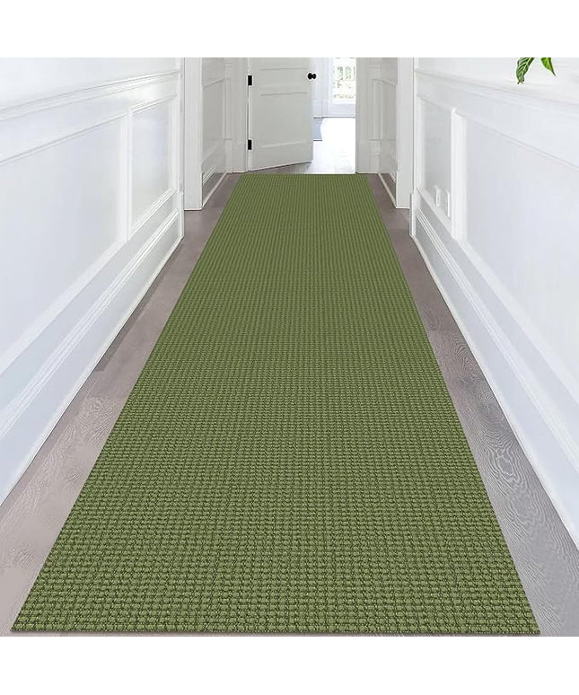 KOZYFLY Extra Long Runners for Hallways 3x14 ft Washable Kitchen Runner Non Slip Rubber Backed Hallway Rug Cotton Entryway Runner Rug Floor Carpet for Indoor Hall, Kitchen,Bright Green/Earthy Green