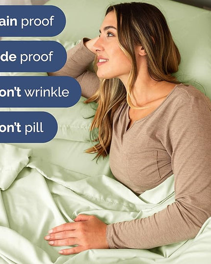 Twin Size 3 Piece Sheet Set - Comfy Breathable & Cooling Bed Sheets Set - Hotel Luxury Bedding for Women, Men, Kids, Teens, Boys & Girls - Deep Pockets and Wrinkle Free - Oeko-Tex - Light Sage Green