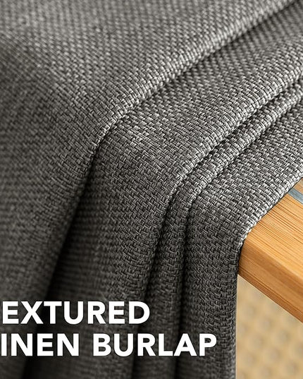 H.VERSAILTEX Linen Blackout Curtain 54 Inches Long for Bedroom/Living Room Thermal Insulated Grommet Linen Curtain Drapes Primitive Textured Burlap Effect Window Drapes 1 Panel - Heather Taupe Gray