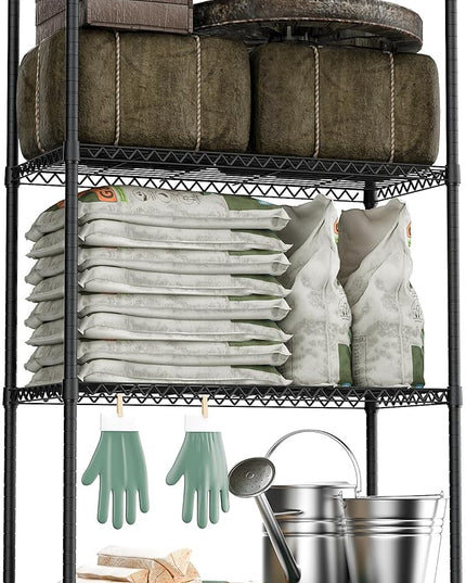 Standing Shelf Units Wire Rust-Proof Outdoor Storage Shelving 4-Tier Utility Shelving Unit for Garden Home,Kitchen,Office Dark Grey 17.7" D x 35.5" W x 59.4" H
