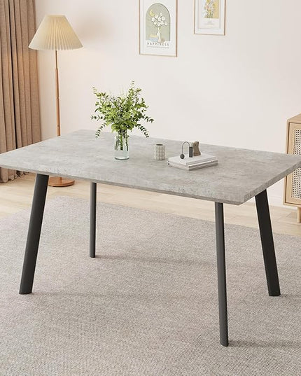 ZckyCine 46.5" Modern Grey Dining Table Set for Small Spaces, 5-Piece Set with Rectangular Table Compact, Sturdy & Easy to Assemble (Table, 46.5")