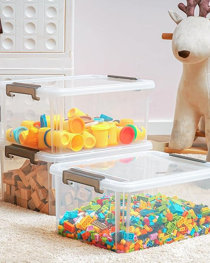 Citylife 17 QT Plastic Storage Box with Removable Tray Craft Organizers and Storage Clear Storage Container for Organizing Bead, Tool, Sewing, Playdoh, 2 Packs