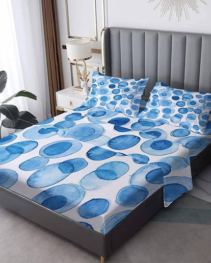 Polka Dot Sheets California King Size - Polka Dot Decor, Blue and White Bed Sheets & Bedroom Decor, Soft Breathable Microfiber Deep Pocket Patterned Bedding Sheets & Pillowcases