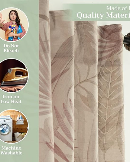 Maison d' Hermine Curtains for Living Room 100% Cotton 84 inch Length One Panel Light Filtering Curtains for Bedroom Windows with Rod and Loop Pockets Drapes (Creole Beige, 50" W x 84" L)