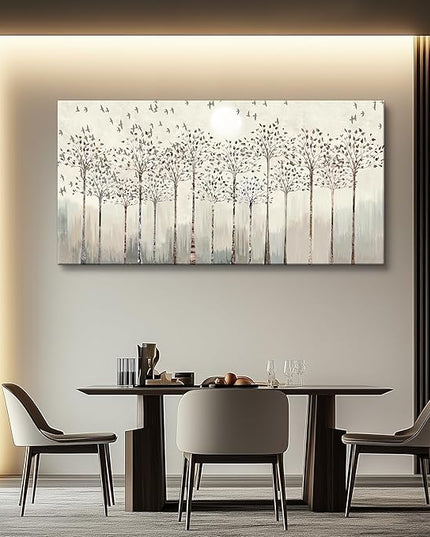 hyidecorart Large Canvas Wall Art For Living Room Decorations For Office Hotel Bedroom Wall Decor Trees And Birds Abstract Wall Paintings Canvas Prints Artworks Pictures Modern Home Decoration