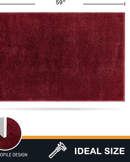 PURRUGS Dirt Trapping Door Mat 34" x 59", Non-Slip Machine Washable Entry Rug, Shoe Scraper, Dog Doormat, Super Absorbent Welcome Mat for Front & Back Door, Muddy Shoes & Paws, Burgundy Red