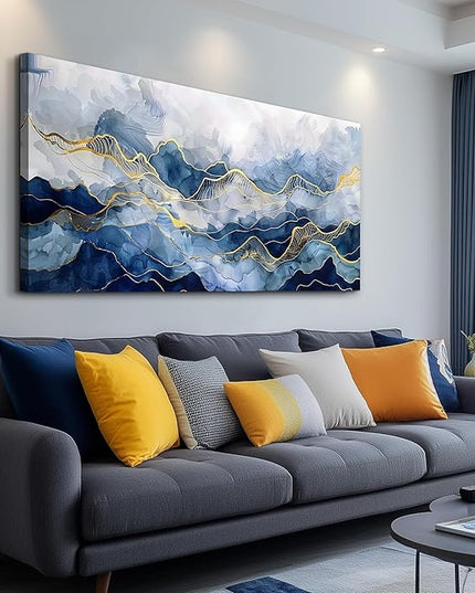 FUHAIHUA Abstract Ink Paintings Canvas Decor For Bedroom Wall Art For Living Room Office Decorations Minimalism Pictures Canvas Prints Artwork Ready to Hang Modern Home Decor 20"X40"
