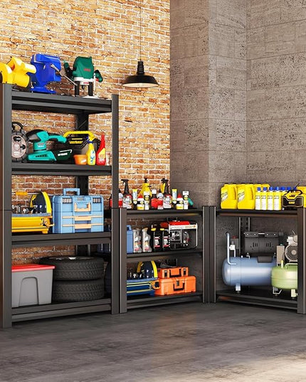 Adjustable 4-Tier Garage Shelving, Heavy Duty Steel Storage Rack, High Load Capacity, Ideal for Garage, Warehouse, or Home Organization (4-Tier 63" H x 40" W x 20" D)