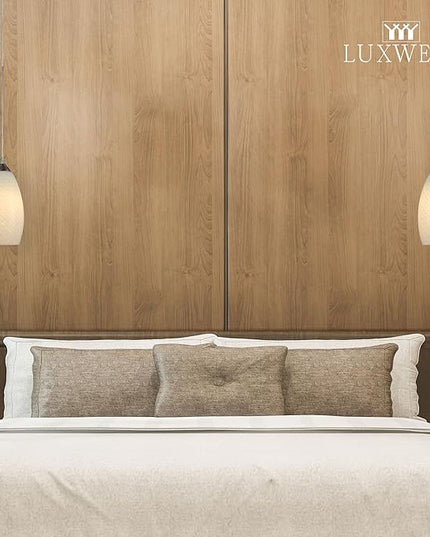 Pendant Lighting, Modern White Fishline Handblown Glass, 4.25" x 9" Tall, Oval Art Shade Hanging Light, Brushed Nickel Hardware for Kitchen, Dining Room, Foyer Decor 4.7" Shade (1 Pack)