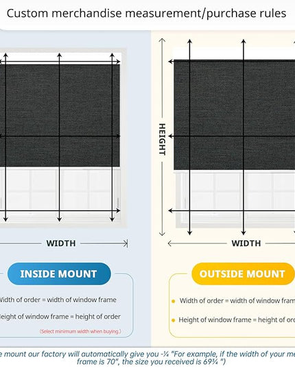 DENFOON Motorized Blinds with Remote Control, Custom Blackout Smart Blinds [with Cover],Electric Blinds with Complimentary Solar Panel, Cordless Automatic Roller Shades for Windows,Black,Custom