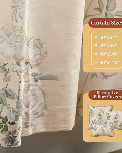 Maison d' Hermine Curtains for Living Room 100% Cotton 84 inch Length Two Panels Light Filtering Curtains for Bedroom Windows with Rod and Loop Pockets Drapes (Villette Dove Grey, 50" W x 84" L)