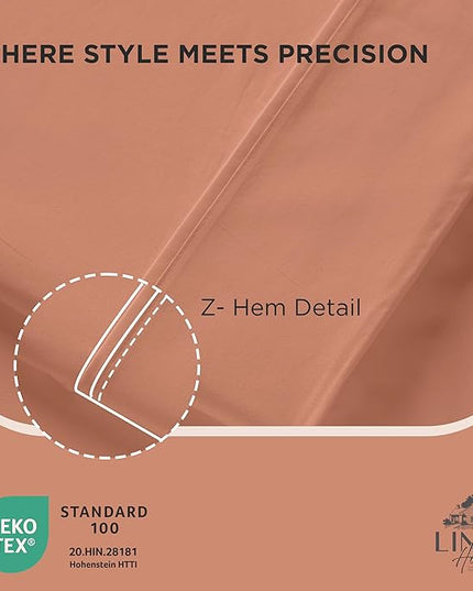 Linen Home 100% Cotton Percale Pillowcases King Size, Tera Clay, 2 Pieces of Pillow Case, Crisp and Cool Strong Bed Linen, 20 inches X 40 inches