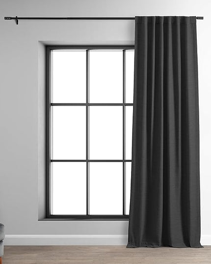 HPD Half Price Drapes Bellino Room Darkening Curtains 84 Inches Long Curtains for Bedroom & Living Room (1 Panel), 50W x 84L, Smoked Truffle