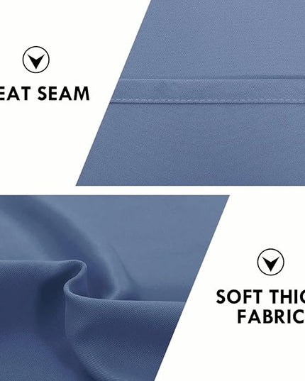 DWCN Blackout Curtains for Living Room Thermal Insulated, Energy Saving & Noise Reducing Bedroom Curtains, Dusty Blue, W 70x L 84 Inch, Set of 2 Rod Pocket Curtain Panels