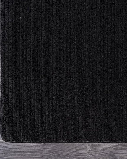 Beverly Rug Non-Slip Modern Rug 3x3 Solid Traditional Rubber Backing Machine Washable Soft Thin Indoor Area Rugs for Living Room Stain Resistant Non Shedding Casual Carpet (3 x 3 Black)