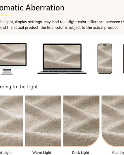 100% Blackout Shield Linen Look Textured Pinch Pleated Curtains Blackout Drapes 108 Inch Long 2 Panels Set, Faux Linen Blackout Curtains for Bedroom & Living Room, 40" W x 108" L, Oatmeal