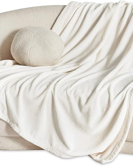 Bedsure GentleSoft Twin XL Fleece Blanket Dorm Bedding - Lightweight Soft Cozy Blankets for Bed, Sofa, Couch, Travel, Camping, Cream, 66"x90"