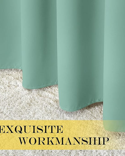 NICETOWN Patio Door Curtain Sound Blocking, Bedroom Privacy Room Divider Curtain, Thermal Insulated Blackout Closet Sliding Door Shade (1 Panel, 100" Wide x 120" Long, Aqua Blue)