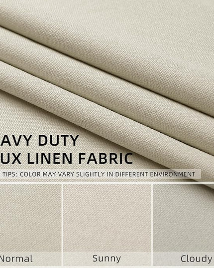 ChrisDowa 100% Blackout Birch Solid Curtains 96 Inches Long 2 Panels for Bedroom Living Room,Farmhouse Room Darkening Thermal Insulated Soundproof Grommet Top Window Treatment Drapes,52x96