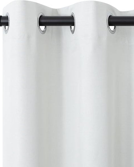 Off White Linen Blackout Curtains 102 Inch Length 2 Panels Set for Bedroom Living Room Grommet 100% Black Out Linen Drapes Room Darkening Window Curtains 102 Inches Long Cream Ivory Beige