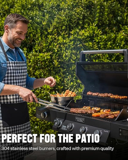 Monument Grills 4-Burner Liquid Propane Gas Smart bbq Grill Denali 425 with Cooking Plate(2 Items)