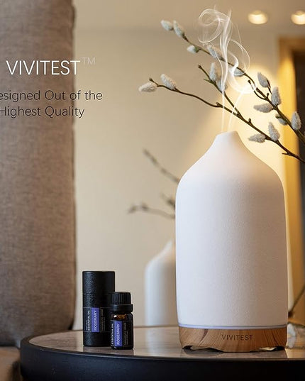 VIVITEST Aromatherapy Diffuser,250ML Ceramic Ultrasonic Essential Oil Diffuser for Aromatherapy (250ML)