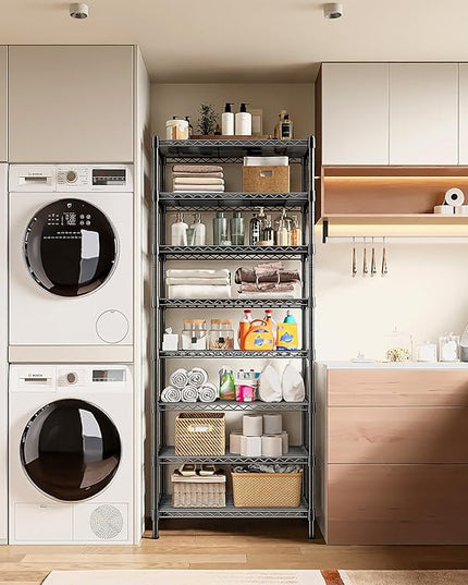 8 Tier Wire Shelving Rack Storage Shelves Loads1200LBS,Adjustable Metal Shelving Unit and Metal Shelf Pantry Shelves Industrial Shelving for Commercial Kitchen Office 72H X 13.8D X 23.6W