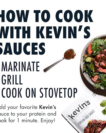 Kevin's Natural Foods Korean BBQ Sauce - Paleo Simmer Stir-Fry Sauce, Gluten Free, No Preservatives, Non-GMO - 3 Pack (Korean BBQ)