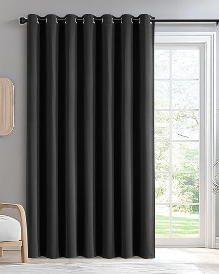 Custom Curtains for Living Room 1 Panel, Blackout Curtains Thermal Insulated, Grommet Light Blocking Drapes for Bedroom Windows Luxury Decor(Custom Size,Dark Grey