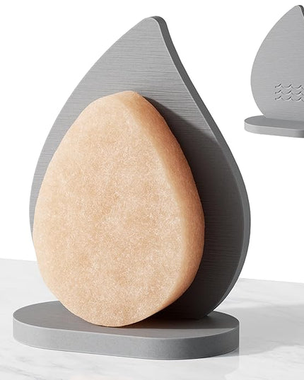 Facial Sponge Holder Compatibe with Buff-Puff Facial Sponge, Diatomite Water Absorbing Stone Drying Makeup Sponge Holder for Bathroom Counter