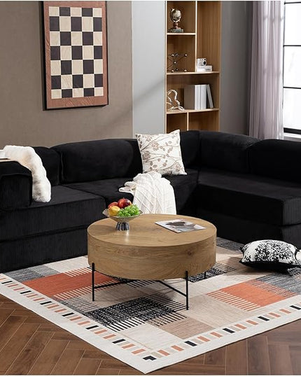 108" L Shaped Couch, Modular Sectional Sofa with Chaise, Cloud Boneless Couch with Deep Seat & Removable Pillow for Living Room, Bedroom,No Assembly Required（Black）