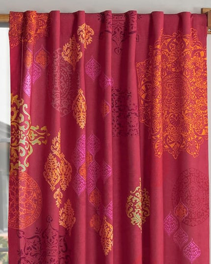 Maison d' Hermine Curtains for Living Room 100% Cotton 108 inch Length One Panel Light Filtering Curtains for Bedroom Windows with Rod and Loop Pockets Drapes (Versailles, 50" W x 108" L)