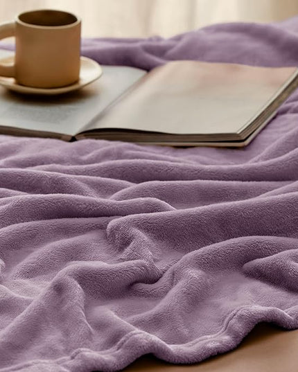 Bedsure GentleSoft Fleece Blankets Twin Size Fog Purple - 300GSM Lightweight Plush Fuzzy Cozy Soft Blanket for Bed, Sofa, Couch, Travel, Camping, 60x80 inches