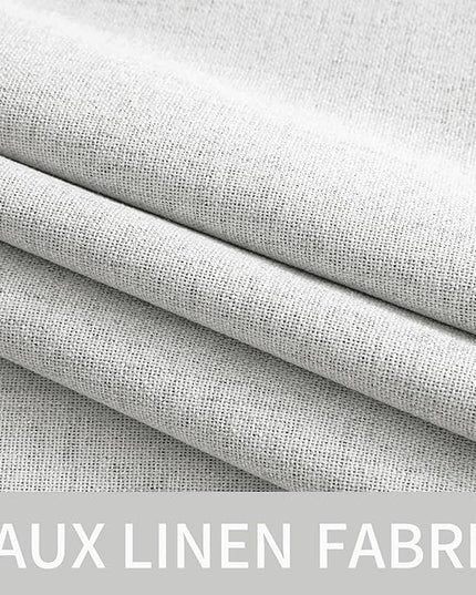 MIULEE 90 Inches Linen Textured Curtains for Bedroom 100% Blackout Thermal Insulated Heathered White Grommet Room Darkening Drapes Luxury Decor for Living Room Nursery 52 x 90 Inch (2 Panels)