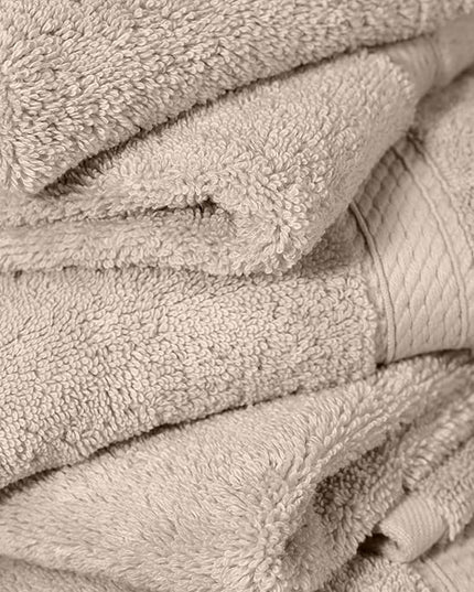 Superior Egyptian Cotton Pile 6 Piece Towel Set, Includes 2 Bath, 2 Hand, 2 Face Towels/Washcloths, Ultra Soft Luxury Towels, Thick Plush Essentials, Guest Bath, Spa, Hotel Bathroom, Stone