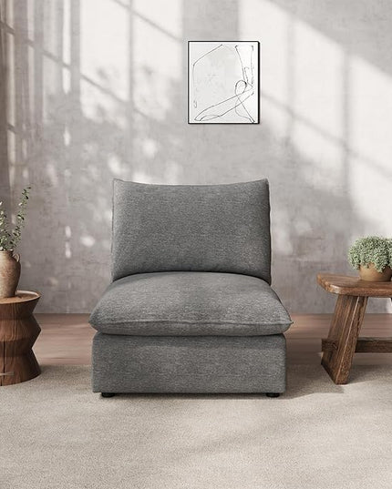 Waterproof Cloud Sectional Couches,High Backrest Down Filled Sofa for Living Room,Modular Sofas Spill & Stain-Resistant Cloud Couch,Detachable Couch Covers,Dark Grey