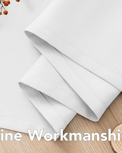 H.VERSAILTEX White Curtains 84 inches Long for Living Room Thermal Insulated Room Darkening Window Treatment Panels Drapes Light Reducing Curtains for Bedroom, 2 Panels, 52" W x 84" L, White