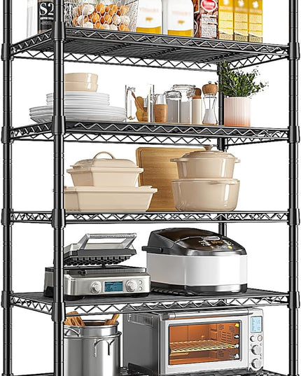 8 Tier Wire Shelving Rack Storage Shelves Loads1200LBS,Adjustable Metal Shelving Unit and Metal Shelf Pantry Shelves Industrial Shelving for Commercial Kitchen Office 72H X 13.8D X 23.6W