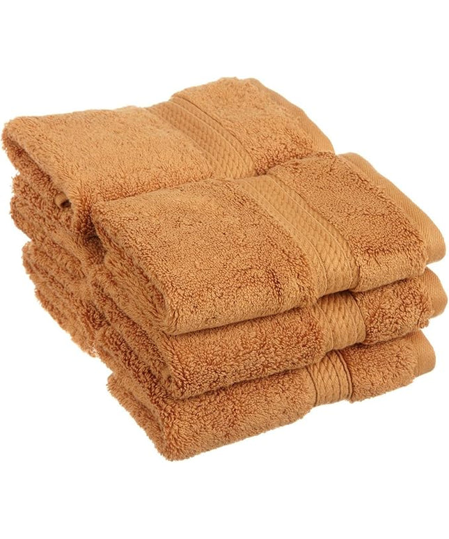 Superior Egyptian Cotton Pile Face Towel/Washcloth Set of 6, Ultra Soft Luxury Towels, Thick Plush Essentials, Absorbent Heavyweight, Guest Bath, Hotel, Spa, Home Bathroom, Shower Basics, Rust