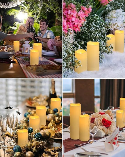Set of 96 Waterproof Outdoor Flameless Candles, LED Candles with 4 Remote and Timer,(H 4" 5" 6" x D 2.2"),for Halloween Wedding Festival
