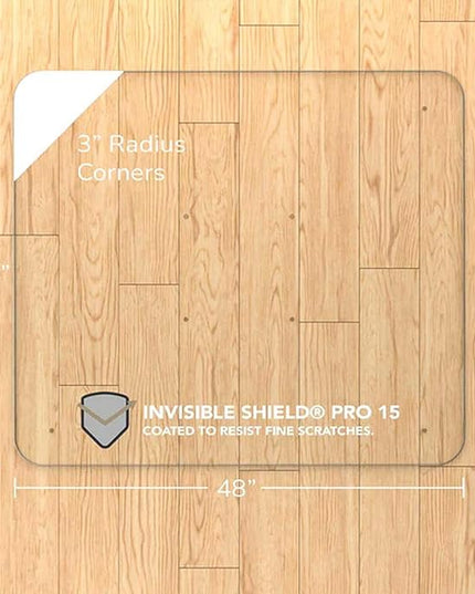Vitrazza Glass Chair Mat 42” x 48” Superior ¼ Thick, Luminoso Low-Iron Ultra Clear, Certified Tempered Safety Glass, Delivers a Smooth Glide, Protects Carpet or Wood, Beautiful in Home or Office.
